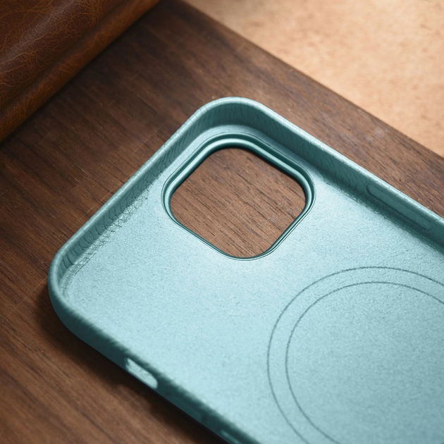 Панель iCarer Litchi Premium Leather Magsafe Back Case для Apple iPhone 14 Plus Green (WMI14220711-GN) - зображення 17