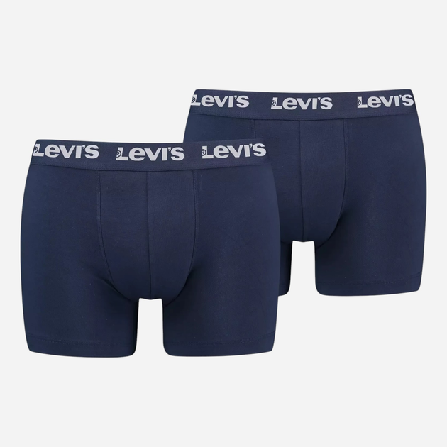 Набір трусів-боксерів чоловічих бавовняних Levi`s Men Repeat Logo Boxer Brief 2P M 2 шт Темно-синій (8720245732239) - зображення 1
