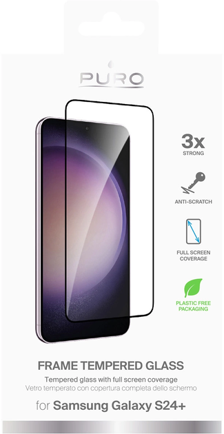Szkło ochronne Puro Frame Tempered Glass do Samsung Galaxy S25+ / S24+ (8018417467813) - obraz 2