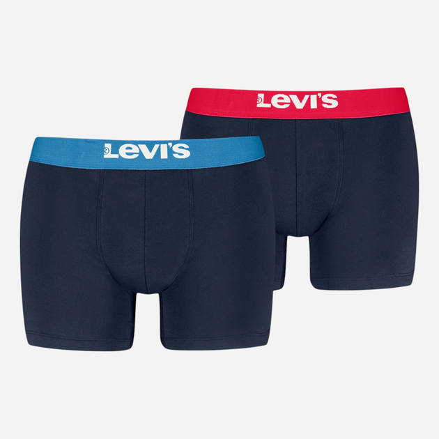 Zestaw majtek męskich typu bokserki Levi`s Men Sld Basc Boxer Brief Org Co 2XL 2 szt. Granatowy - obraz 1