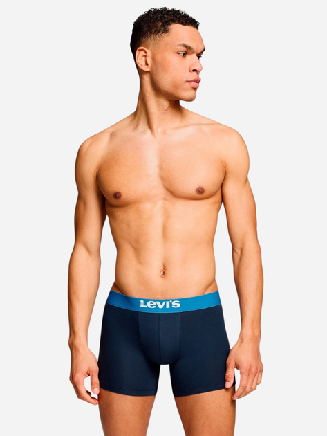 Zestaw majtek męskich typu bokserki Levi`s Men Sld Basc Boxer Brief Org Co 2XL 2 szt. Granatowy - obraz 3