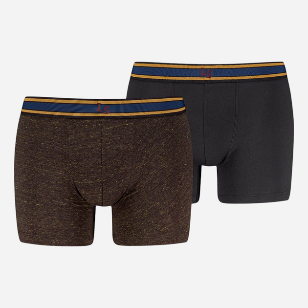 Набір трусів-боксерів чоловічих бавовняних Levi`s Men Injected Slub Boxer Brief 2P XL 2 шт Чорний/Коричневий (8720245684460) - зображення 1