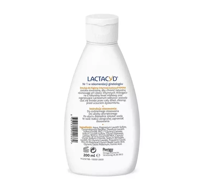 Емульсія для інтимної гігієни Lactacyd Femina original 200 мл - Фото 4 Емульсія для інтимної гігієни Lactacyd Femina original 200 мл - зображення 4