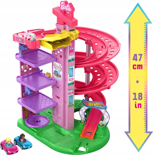 Автомобільний трек Hot Wheels Barbie Spiral Race JDD65 (0194735281824) - зображення 9