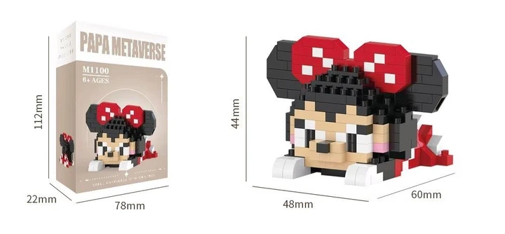 Конструктор фігурка Мінні Маус лежить на животику серія "Мультгерої" Minnie Mouse Micro Diamonds Blocks M1100 - Фото 2 Конструктор фігурка Мінні Маус лежить на животику серія "Мультгерої" Minnie Mouse Micro Diamonds Blocks M1100 - зображення 2