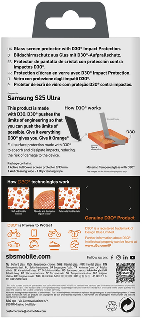 Захисне скло SBS Tempered Glass D3O для Samsung Galaxy S25 Ultra (8018417498152) - зображення 4