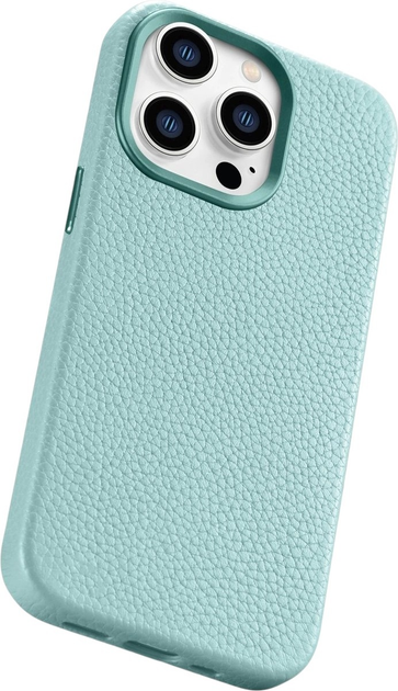 Etui iCarer Litchi Premium Leather Magsafe Back Case do Apple iPhone 14 Pro Max Green (WMI14220712-GN) - obraz 9