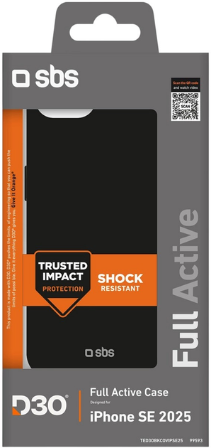 Etui SBS Full Active D3O do Apple iPhone 16e Black (8018417499593) - obraz 2
