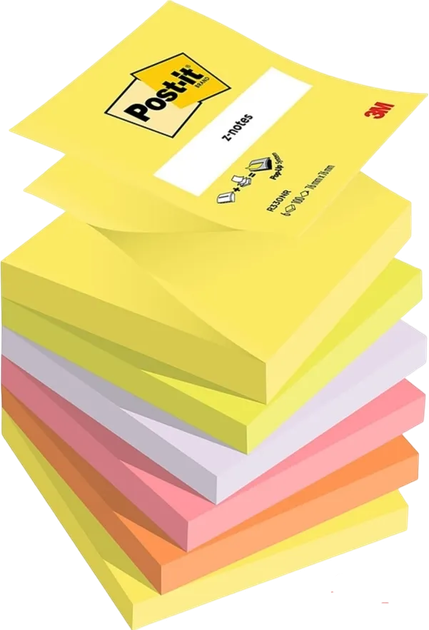 Zestaw papieru do notatek 3M Post-It samoprzylepny 76 x 76 mm 6 x 100 szt (4064035083694) - obraz 1