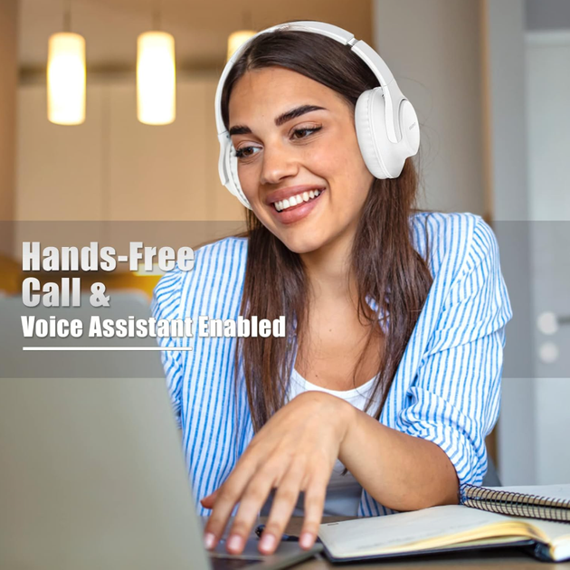 Бездротові стерео навушники KVIDIO WH201A White (R-3061) - изображение 3