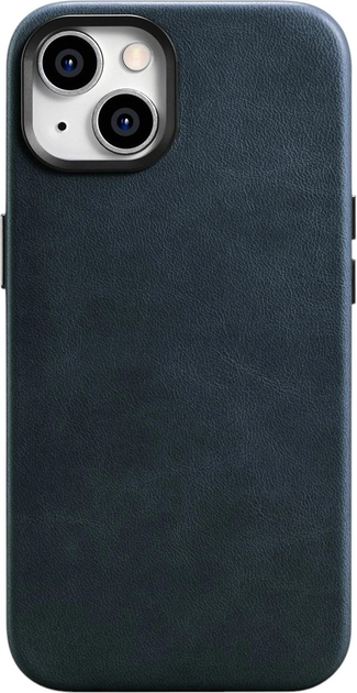 Панель iCarer Oil Wax Premium Leather Magsafe Back Case для Apple iPhone 14 Dark Blue (WMI14220701-BU) - зображення 1