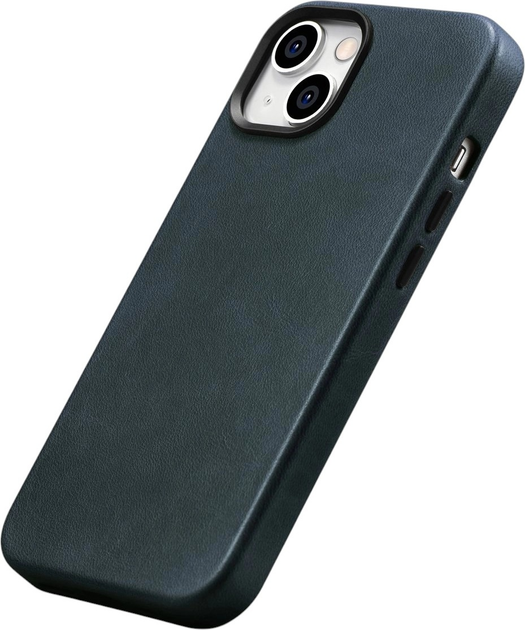 Панель iCarer Oil Wax Premium Leather Magsafe Back Case для Apple iPhone 14 Dark Blue (WMI14220701-BU) - зображення 7