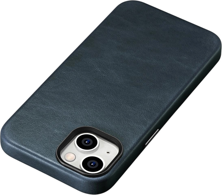Панель iCarer Oil Wax Premium Leather Magsafe Back Case для Apple iPhone 14 Dark Blue (WMI14220701-BU) - зображення 10