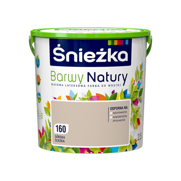 Фарба Sniezka Barwy Natury 160 Гірська стежка 2,5 л - Фото 1 Фарба Sniezka Barwy Natury 160 Гірська стежка 2,5 л - изображение 1