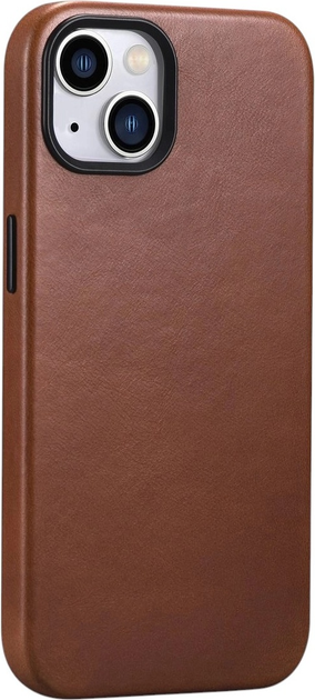 Панель iCarer Oil Wax Premium Leather Magsafe Back Case для Apple iPhone 14 Plus Retro Brown (WMI14220703-RB) - зображення 3
