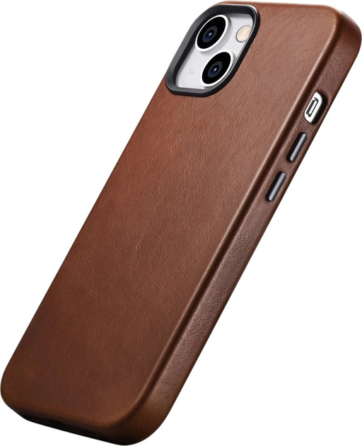 Панель iCarer Oil Wax Premium Leather Magsafe Back Case для Apple iPhone 14 Plus Retro Brown (WMI14220703-RB) - зображення 4