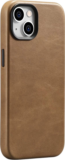 Etui iCarer Oil Wax Premium Leather Magsafe Back Case do Apple iPhone 14 Plus Brown (WMI14220703-TN) - obraz 6
