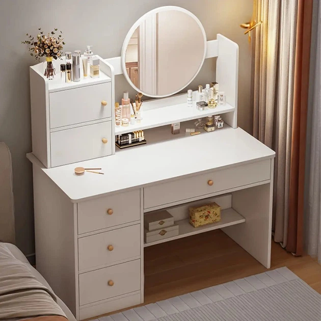 Стол туалетный макияжный с ящиками и LED-зеркалом STL-MD 71 белый