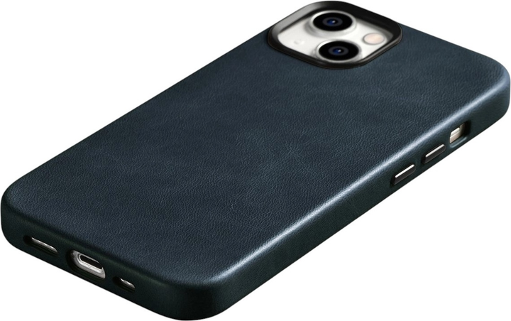 Панель iCarer Oil Wax Premium Leather Magsafe Back Case для Apple iPhone 14 Plus Dark Blue (WMI14220703-BU) - зображення 11
