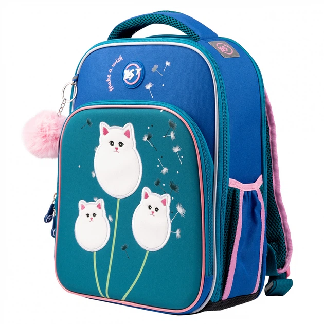 Школьный рюкзак Yes Dandelion Cats 38x29x15 см 17 л синий (559376) - изображение 2