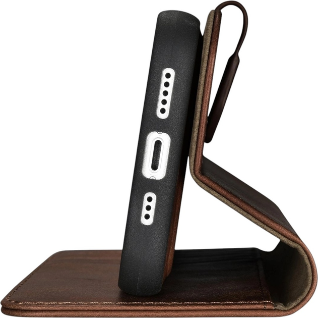 Etui z klapką iCarer Oil Wax Premium Leather 2in1 Wallet Case z RFID do Apple iPhone 14 Pro Max Brown (WMI14220724-BN) - obraz 9