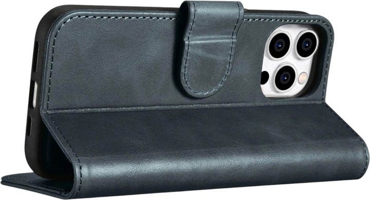 Чохол-книжка iCarer Oil Wax Premium Leather 2in1 Wallet Case з RFID для Apple iPhone 14 Pro Max Navy Blue (WMI14220724-BU) - зображення 10
