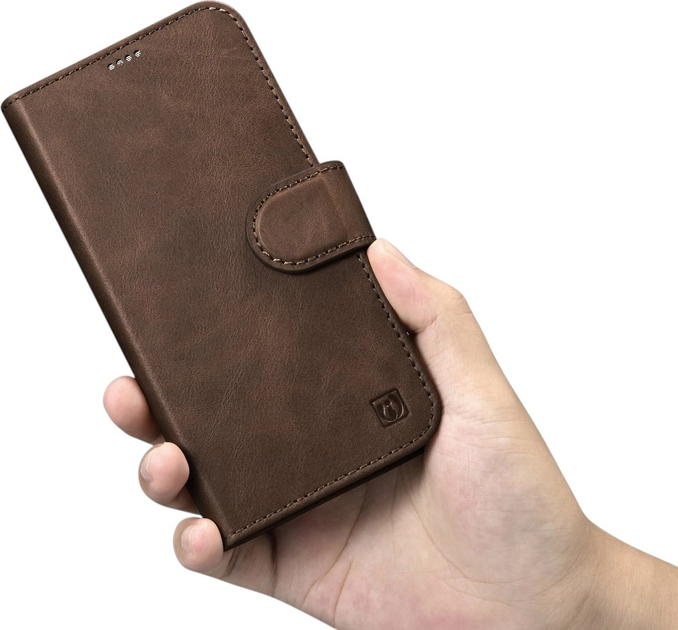 Etui z klapką iCarer Oil Wax Premium Leather 2in1 Wallet Case z RFID do Apple iPhone 14 Pro Brown (WMI14220722-BN) - obraz 11