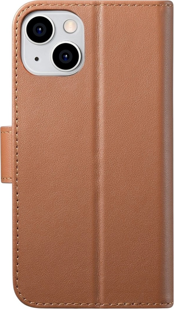 Etui z klapką iCarer Real Cowhide Premium Leather 2in1 Wallet Case z RFID do Apple iPhone 14 Plus Brown (WMI14220727-BN) - obraz 2