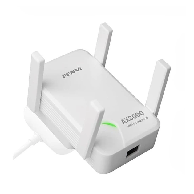Wi-Fi репітер підсилювач сигналу Wi-Fi6 AX3000, 4 антени, до 3000 Мбіт/с, білий, 120х82х65 мм - зображення 8