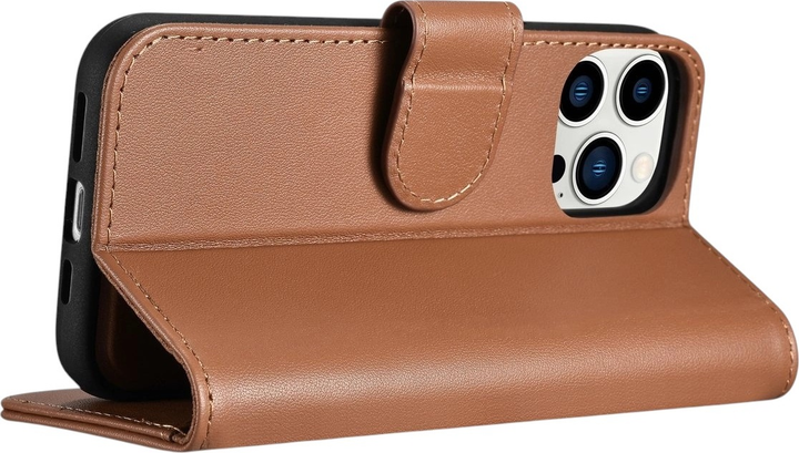 Etui z klapką iCarer Real Cowhide Premium Leather 2in1 Wallet Case z RFID do Apple iPhone 14 Pro Max Brown (WMI14220728-BN) - obraz 10