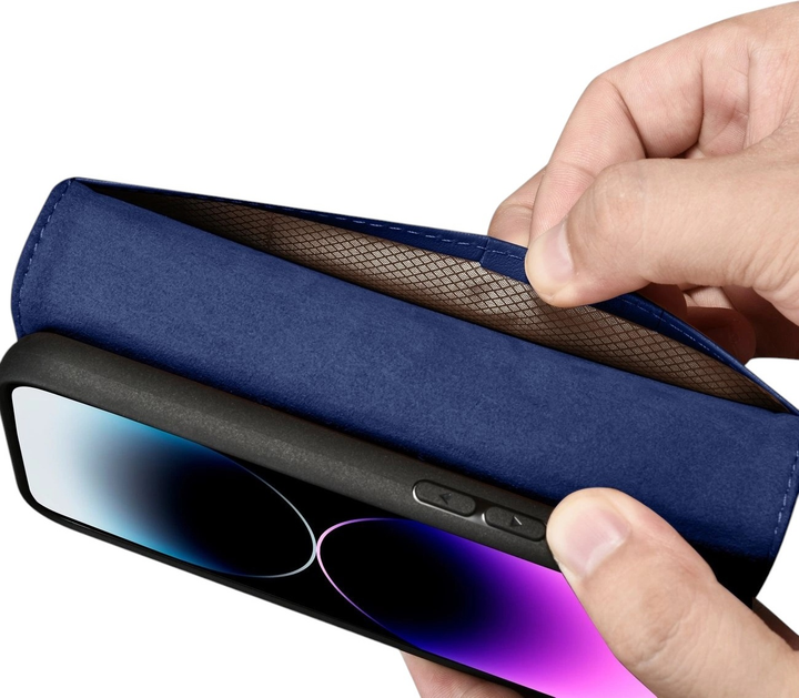 Чохол-книжка iCarer Real Cowhide Premium Leather 2in1 Wallet Case з RFID для Apple iPhone 14 Pro Max Blue (WMI14220728-BU) - зображення 12