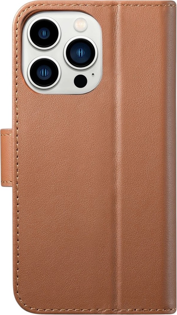 Etui z klapką iCarer Real Cowhide Premium Leather 2in1 Wallet Case z RFID do Apple iPhone 14 Pro Brown (WMI14220726-BN) - obraz 2