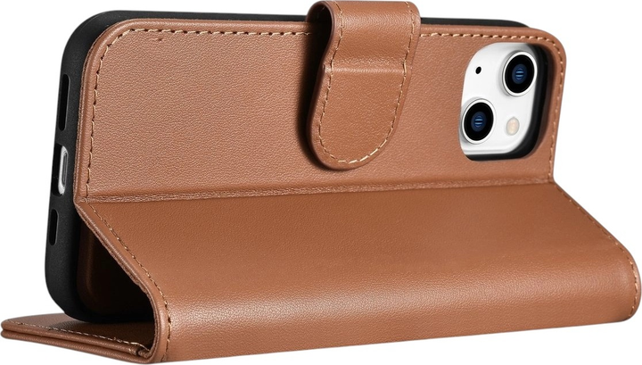 Etui z klapką iCarer Real Cowhide Premium Leather 2in1 Wallet Case z RFID do Apple iPhone 14 Brown (WMI14220725-BN) - obraz 10