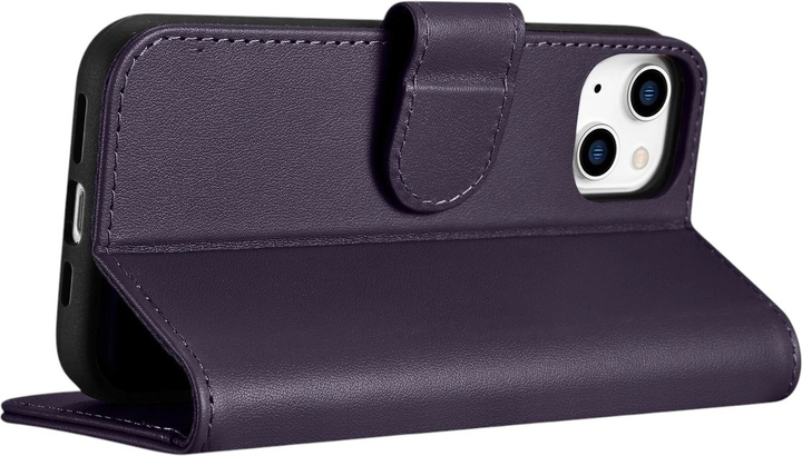 Чохол-книжка iCarer Real Cowhide Premium Leather 2in1 Wallet Case з RFID для Apple iPhone 14 Dark Purple (WMI14220725-DP) - зображення 10