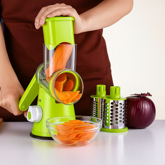 Овощерезка терка мультислайсер для овощей и фруктов Kitchen Master зеленая - изображение 7