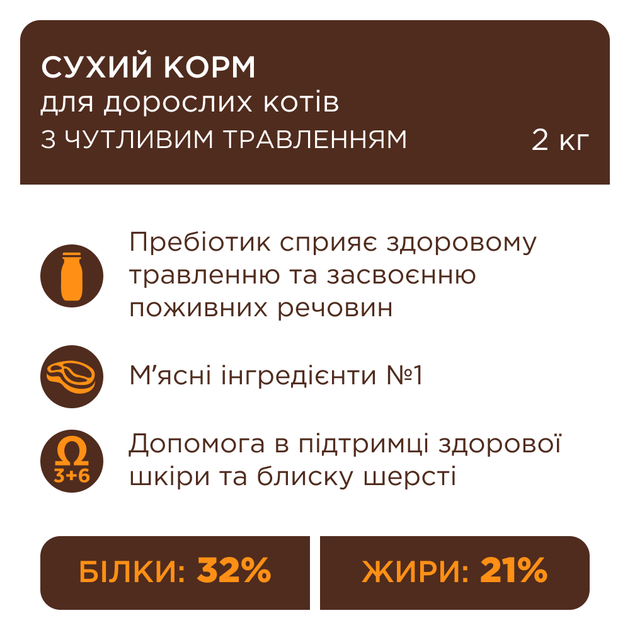 Сухий корм для кішок CLUB 4 PAWS Клуб 4 лапи Premium Sensitive digestion чутливе травлення 14 кг - изображение 5