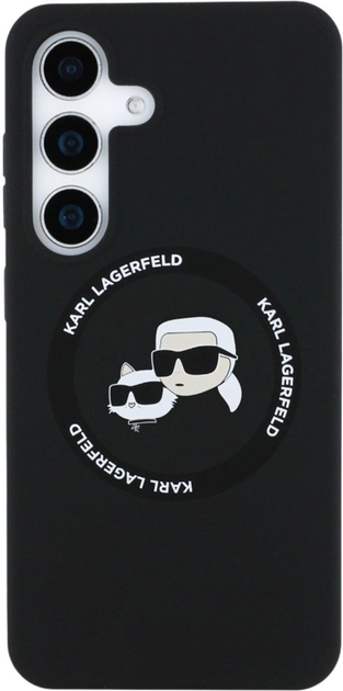 Панель Karl Lagerfeld Silicone Double Heads And Circle MagSafe для Samsung Galaxy S25 Black (3666339450151) - зображення 3