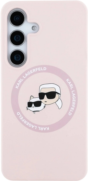 Панель Karl Lagerfeld Silicone Double Heads And Circle MagSafe для Samsung Galaxy S25 Pink (3666339450205) - зображення 3