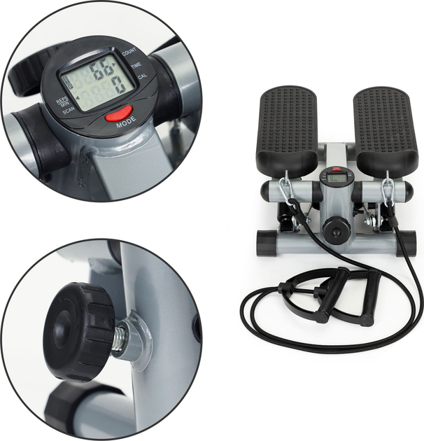 Stepper z ekspanderami do cwiczen fitness z licznikiem ModernHome (5903769979073) - obraz 7