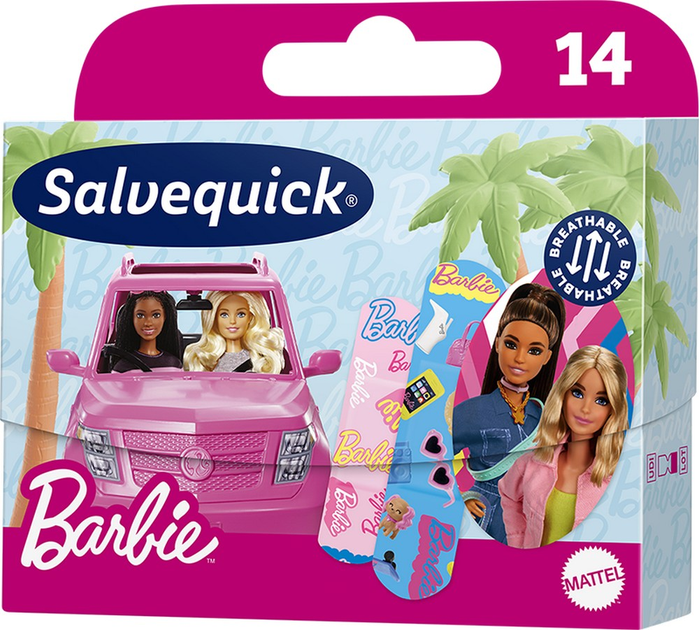 Plastry Salvequick Barbie dla dzieci 14 szt (7340213302120) - obraz 1