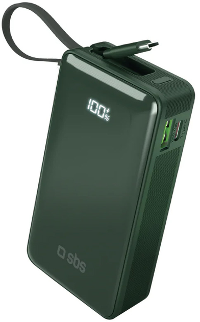 Powerbank SBS 10000 mAh 20W Green (8018417481383) - obraz 1