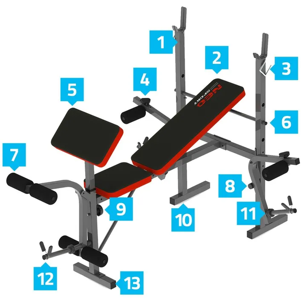 Regulowana ławka do ćwiczeń Neo Sport NS-200 (5902854513413) - obraz 5