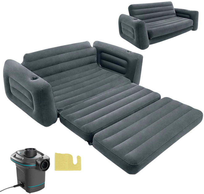 Велюровий диван Intex 2 в 1 + насос 66552-66640 (5903890608156) - зображення 3