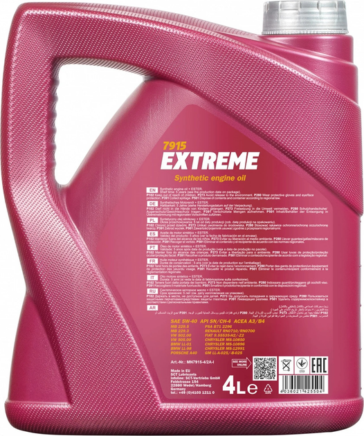 Olej silnikowy Mannol Extreme 5W-40 5 l (4036021525518) - obraz 2