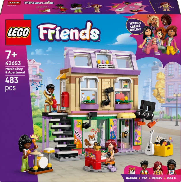 Конструктор LEGO Friends Музыкальный магазин и квартира 483 детали (42653) - Фото 1 Конструктор LEGO Friends Музыкальный магазин и квартира 483 детали (42653) - изображение 1