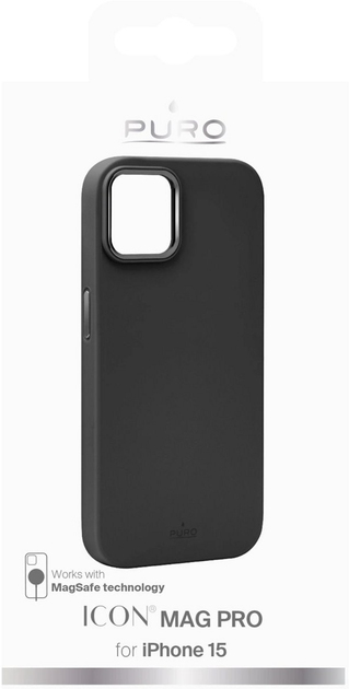 Панель Puro Icon Mag Pro MagSafe для Apple iPhone 15 Black (8018417455704) - зображення 2