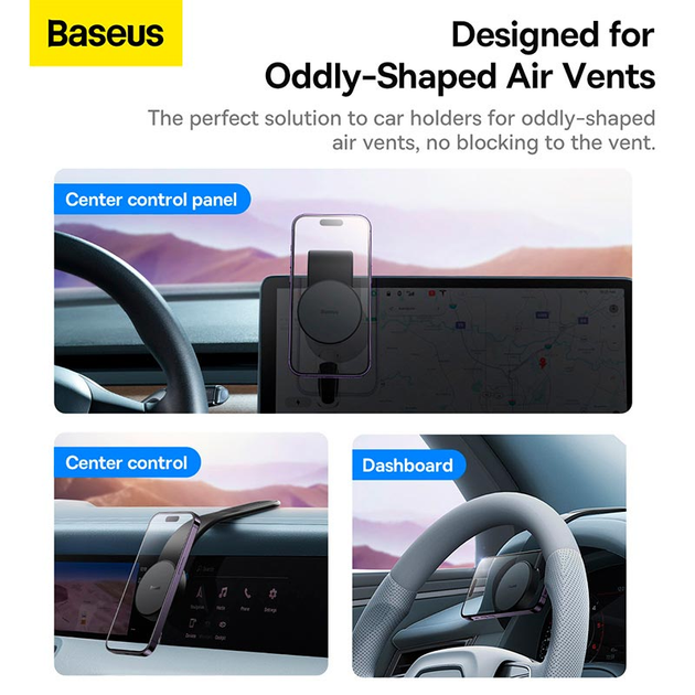 Тримач Магнітний Baseus C02 Magnetic Phone Holder (SUCC000201) черно-серый - Фото 6 Тримач Магнітний Baseus C02 Magnetic Phone Holder (SUCC000201) черно-серый - изображение 6