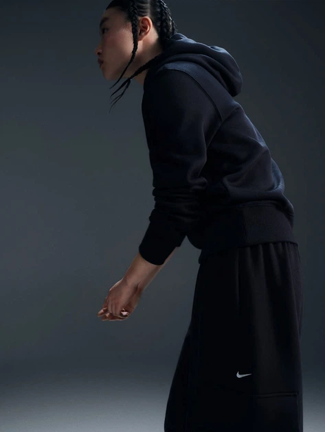Худі тепле жіноче Nike W Nsw Phnx Flc Std Po Hoodie HF6839-010 L Чорне (197596372663) - зображення 5