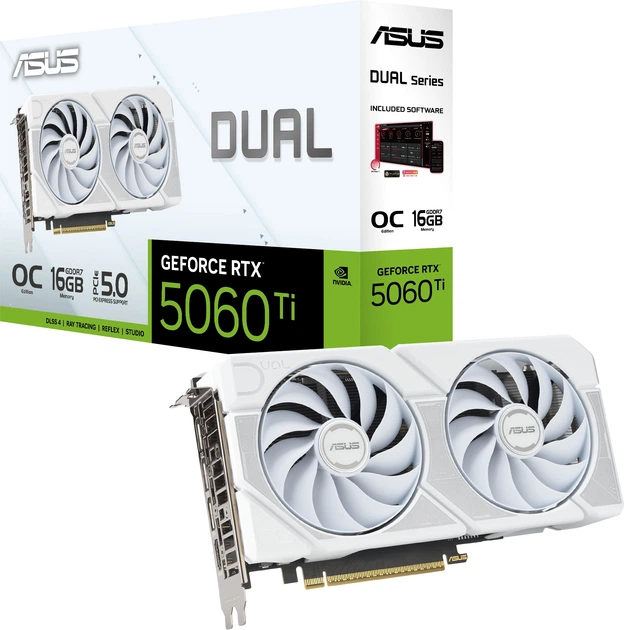 Відеокарта ASUS PCI-Ex GeForce RTX 5060 Ti Dual White OC Edition