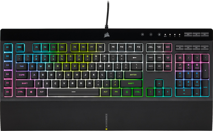 Klawiatura przewodowa Corsair K55 RGB PRO XT USB Black (4166778) - obraz 1